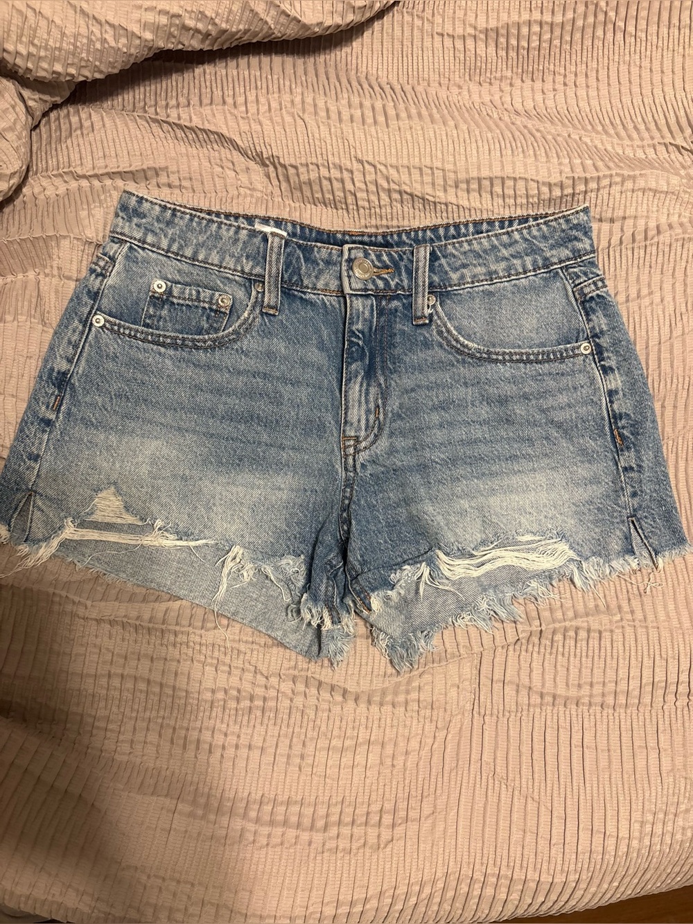 Aeropostale Light Blue Distressed Denim Cutoff Shorts